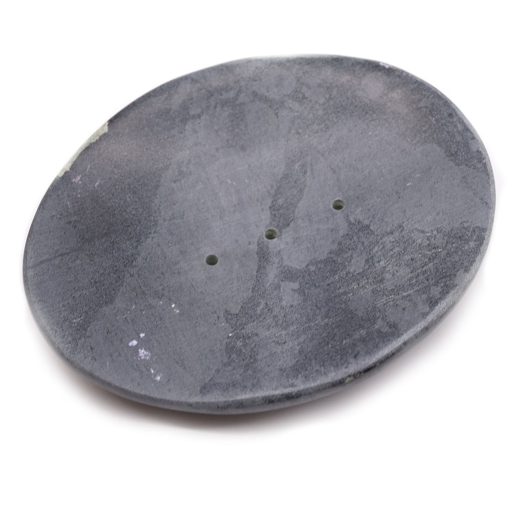 Grey Soapstone Soap Dish Classic Oval Design for Stylish Bathrooms