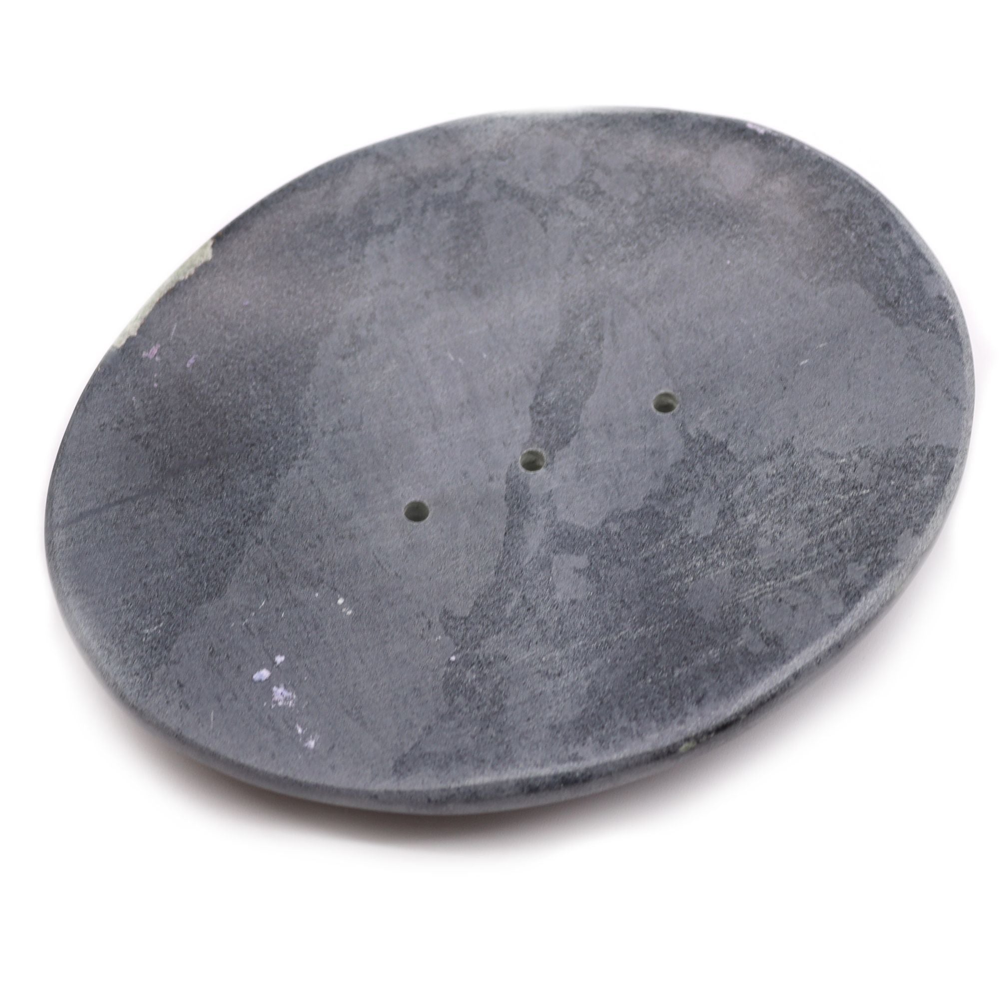 Grey Soapstone Soap Dish Classic Oval Design for Stylish Bathrooms