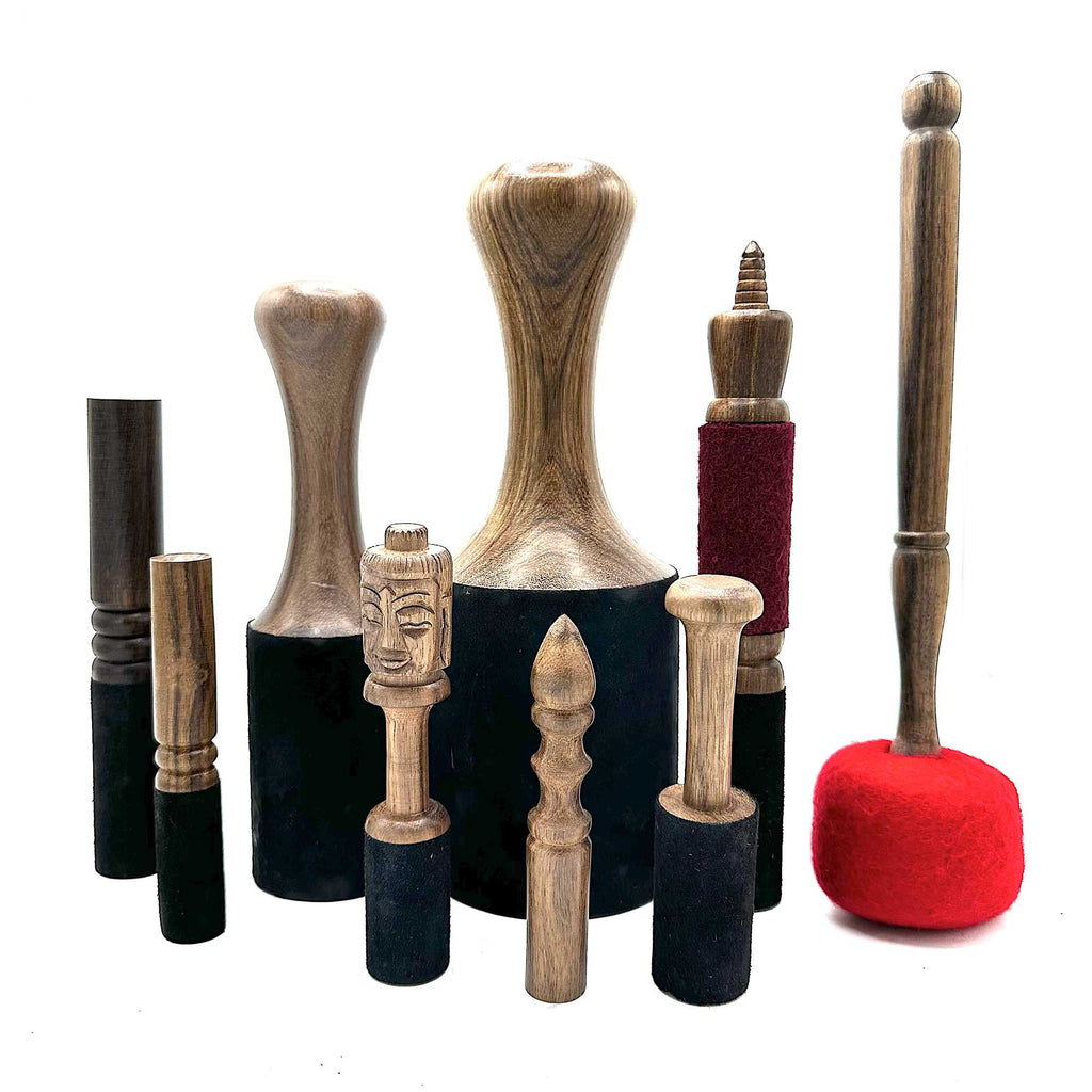 Wooden Stick 14cm with Namaste Carving for Singing Bowls Accessory