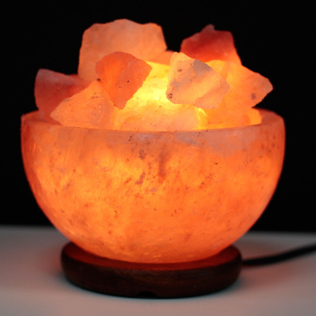 Himalayan Salt Fire Bowl and Chunks for Unique Home Decor Accent