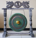 Medium Greenwash Finish Healing Gong in Stand 35cm for Decor