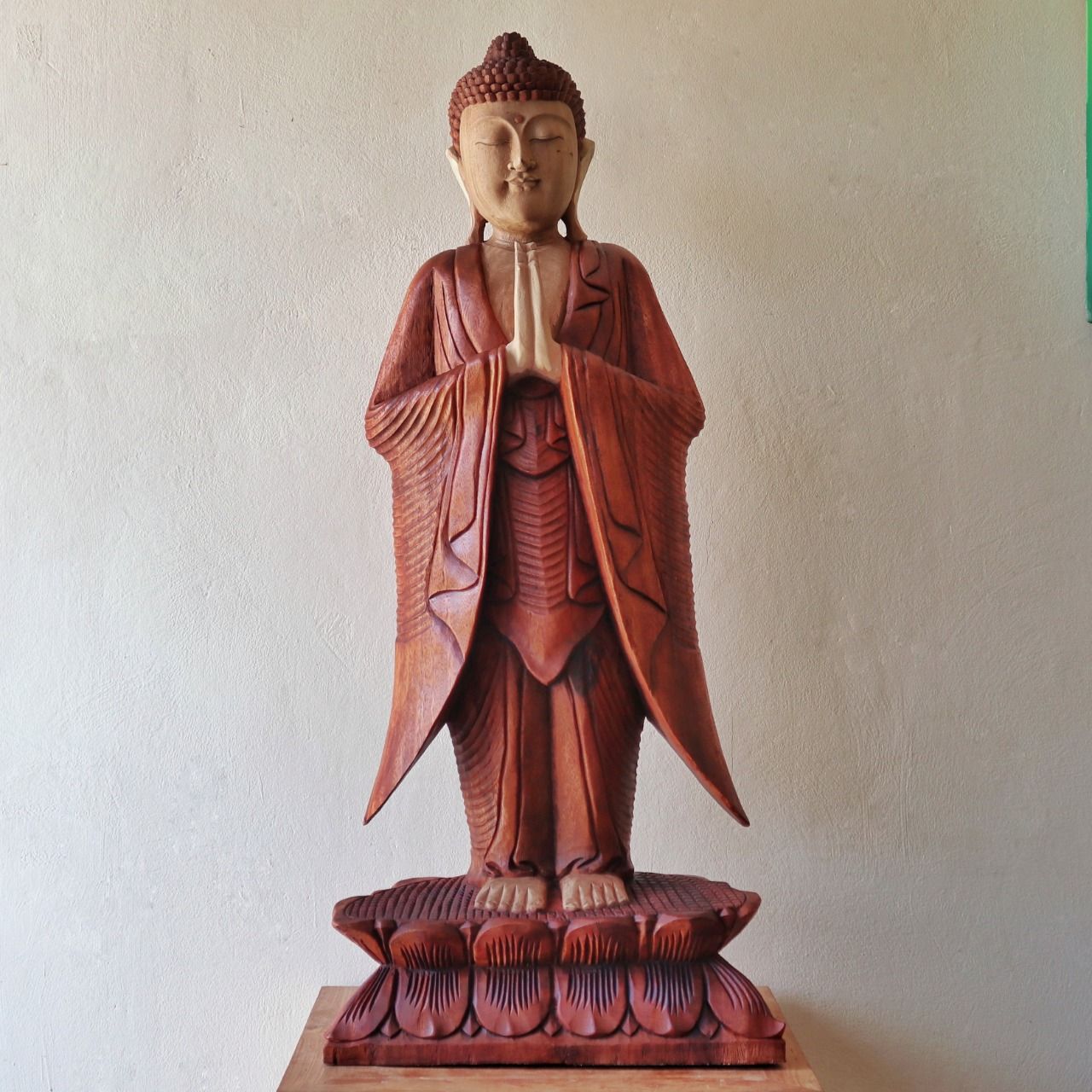 Standing Buddha Statue 1m Welcome for Home Decoration
