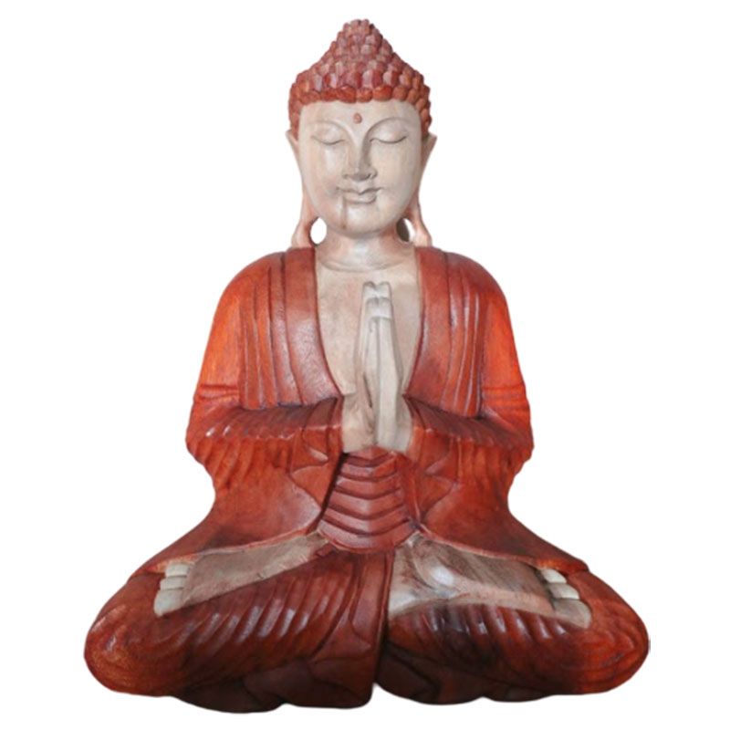 Hand Carved Buddha Statue 40cm Welcome for Home Decor