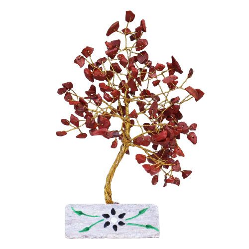 Red Jasper Gemstone Tree with 160 Stones for Home Decor