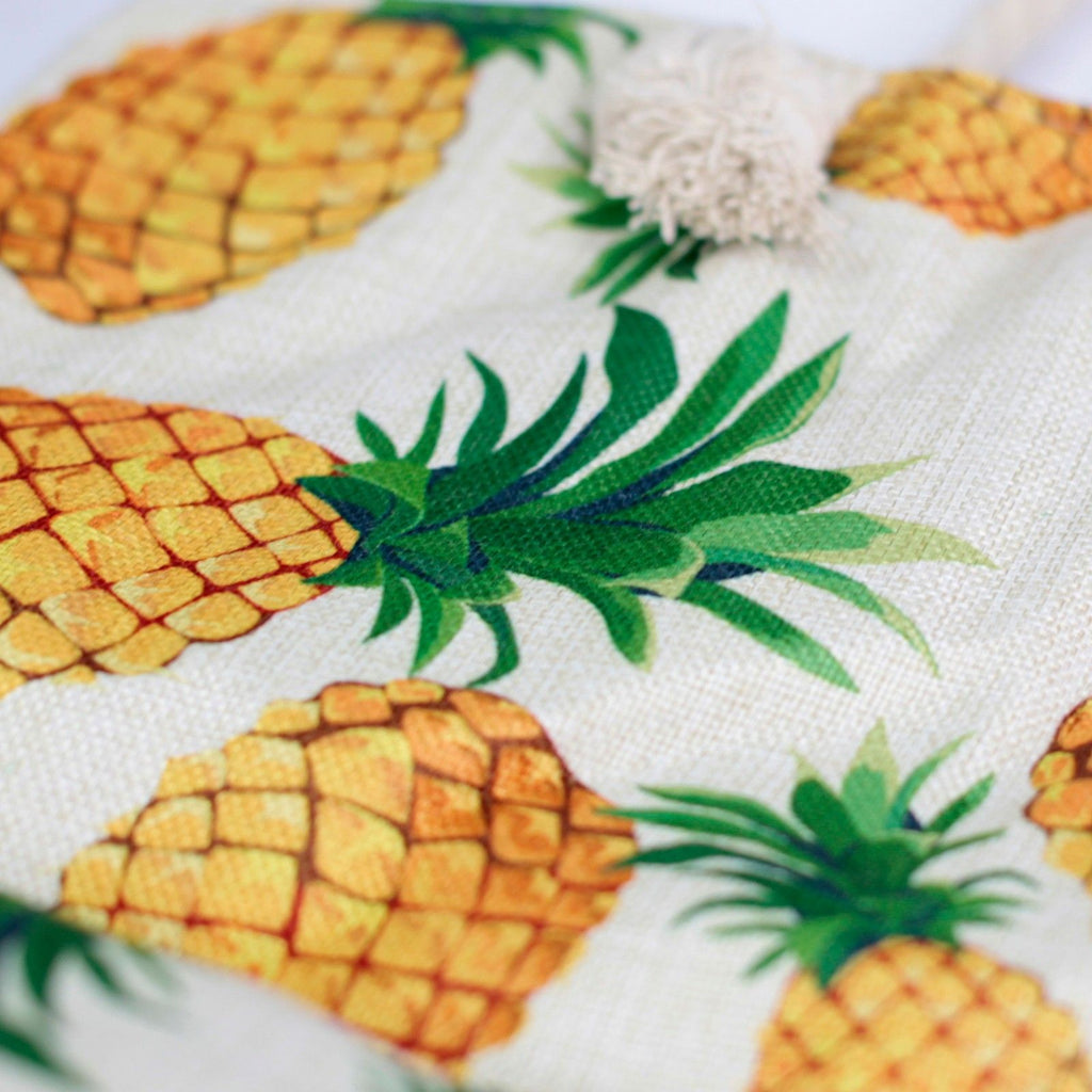 Stylish Pineapples Design Rope Handle Bag for Beach and Travel