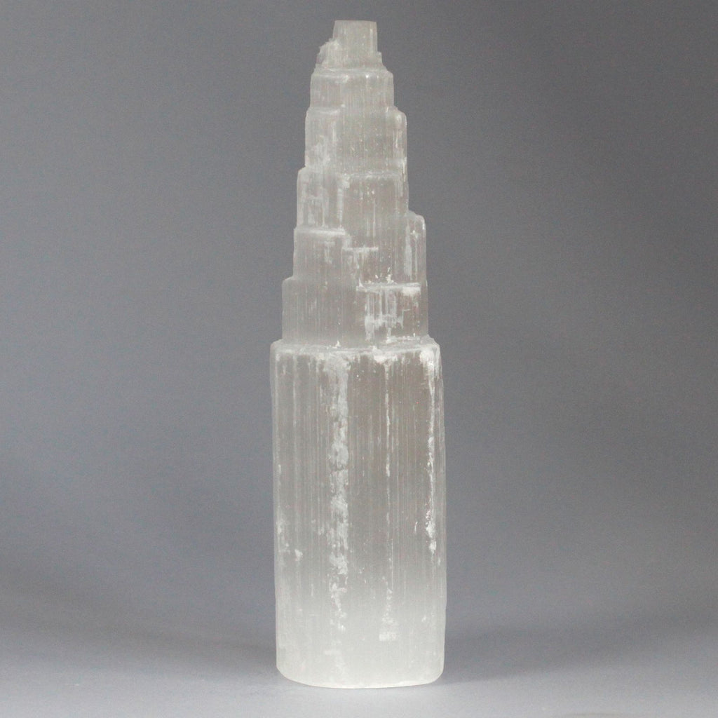 Natural Selenite Tower Unique Crystal from Morocco 20 cm Height