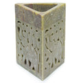 Triangle Soapstone Oil Burner with Elephant Design for Aromatherapy