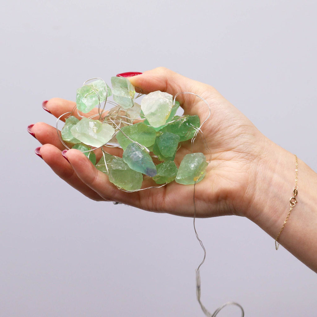Gemstone Enchantment Lights with Crystal Jade for Indoor Use