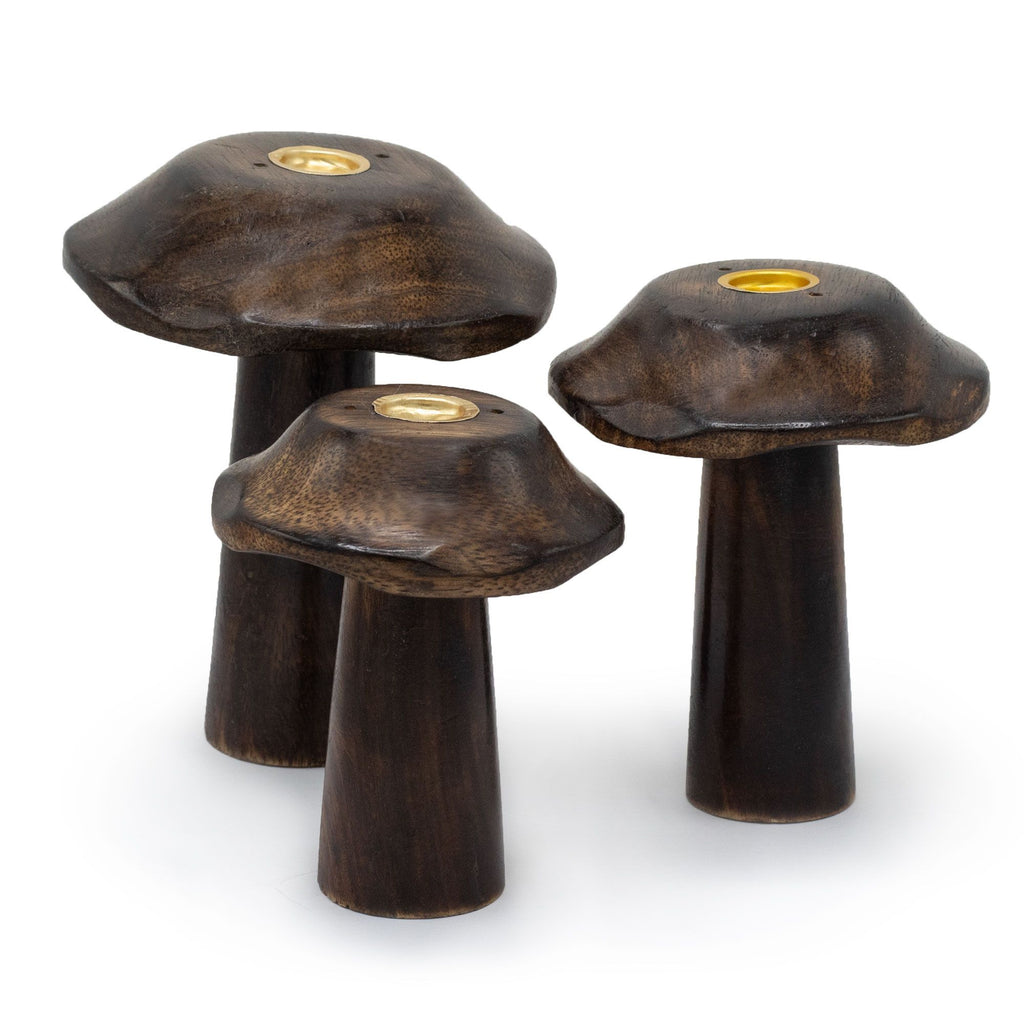 Set of 3 Flat Incense Cone Mushrooms for Home Decor and Relaxation