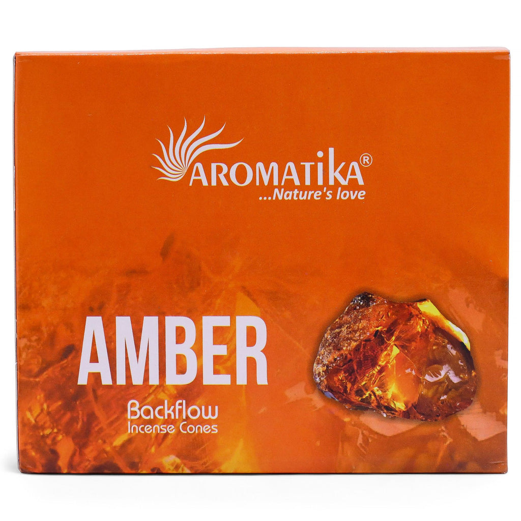 Pack of 10 Aromatika Masala Backflow Incense Cones Amber Aroma