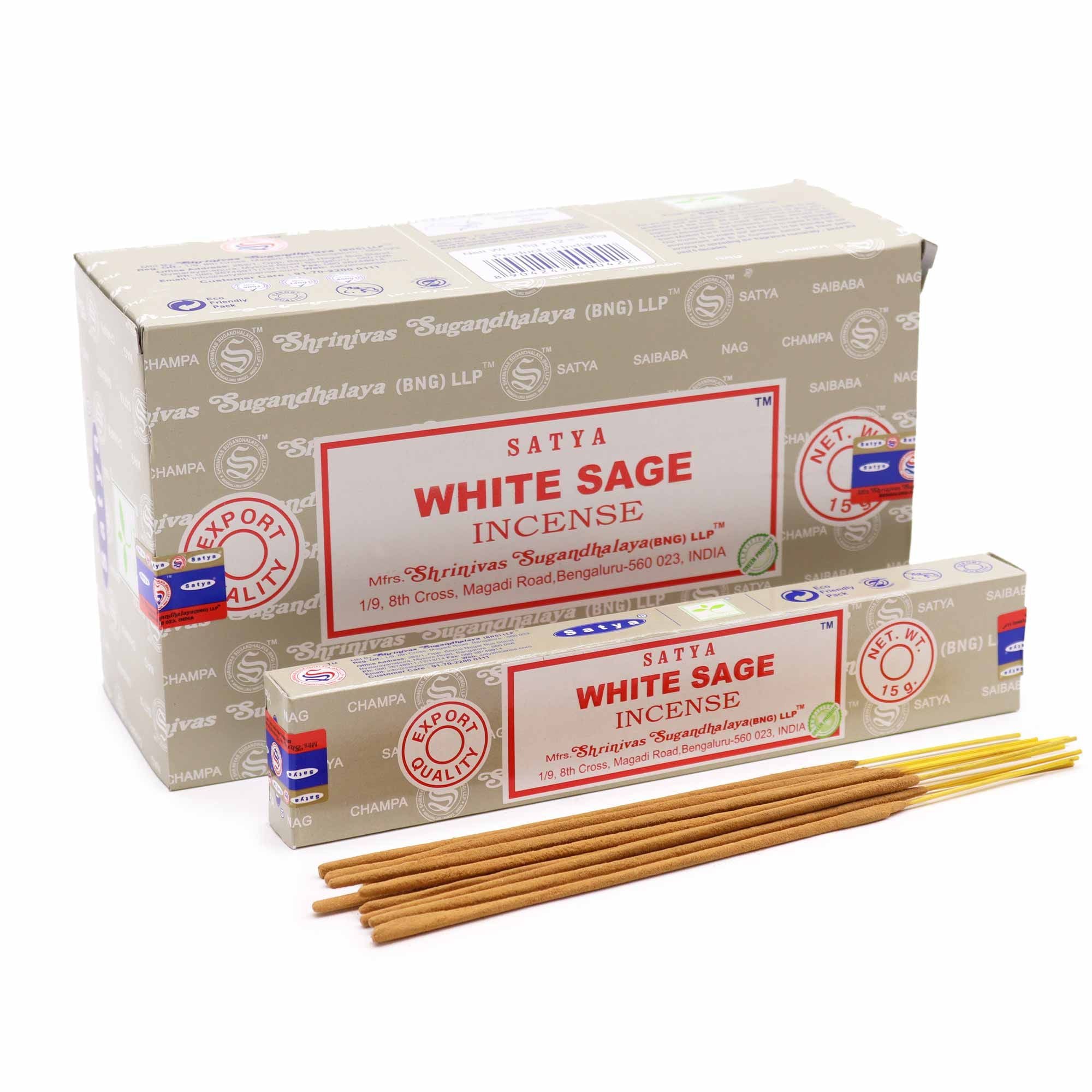 Satya Incense 15gm White Sage Sticks for Refreshing Aroma