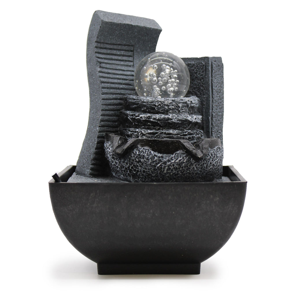 Tabletop Water Feature 18cm Cascading Rock Formation Fountain