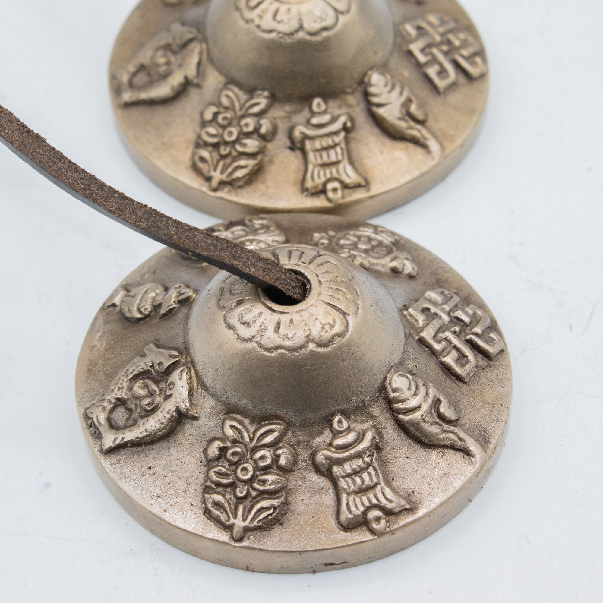 Premium Brass Tibetan Tingsha Bells with Lucky Symbols Design