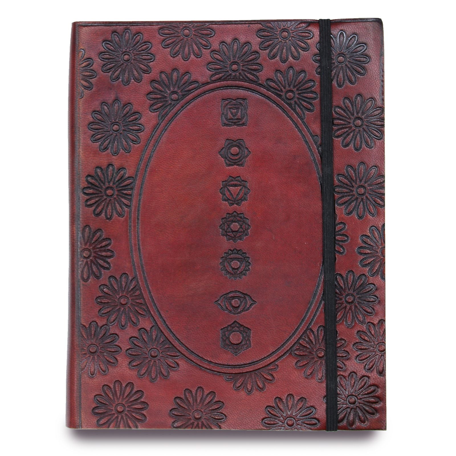 Chakra Mandala Medium Notebook with Strap for Daily Writing Use