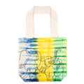 Tye Dye Cotton Bag with Elephants Pattern and Natural Handle