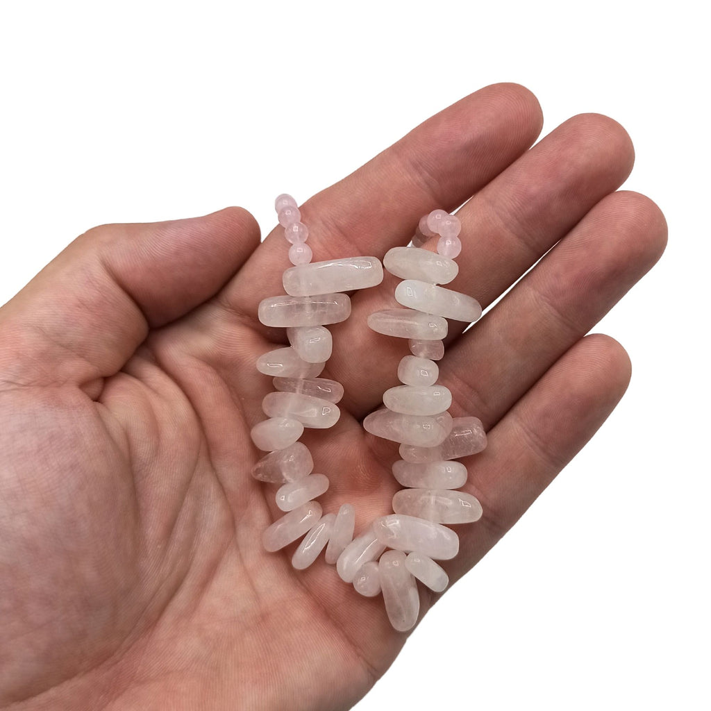 Longstone Gem Necklace in Rose Quartz for Elegant Styling