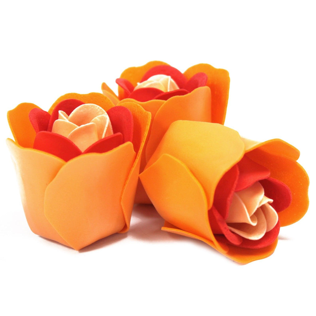 Set of 3 Soap Flower Heart Box with Peach Roses for Bathing