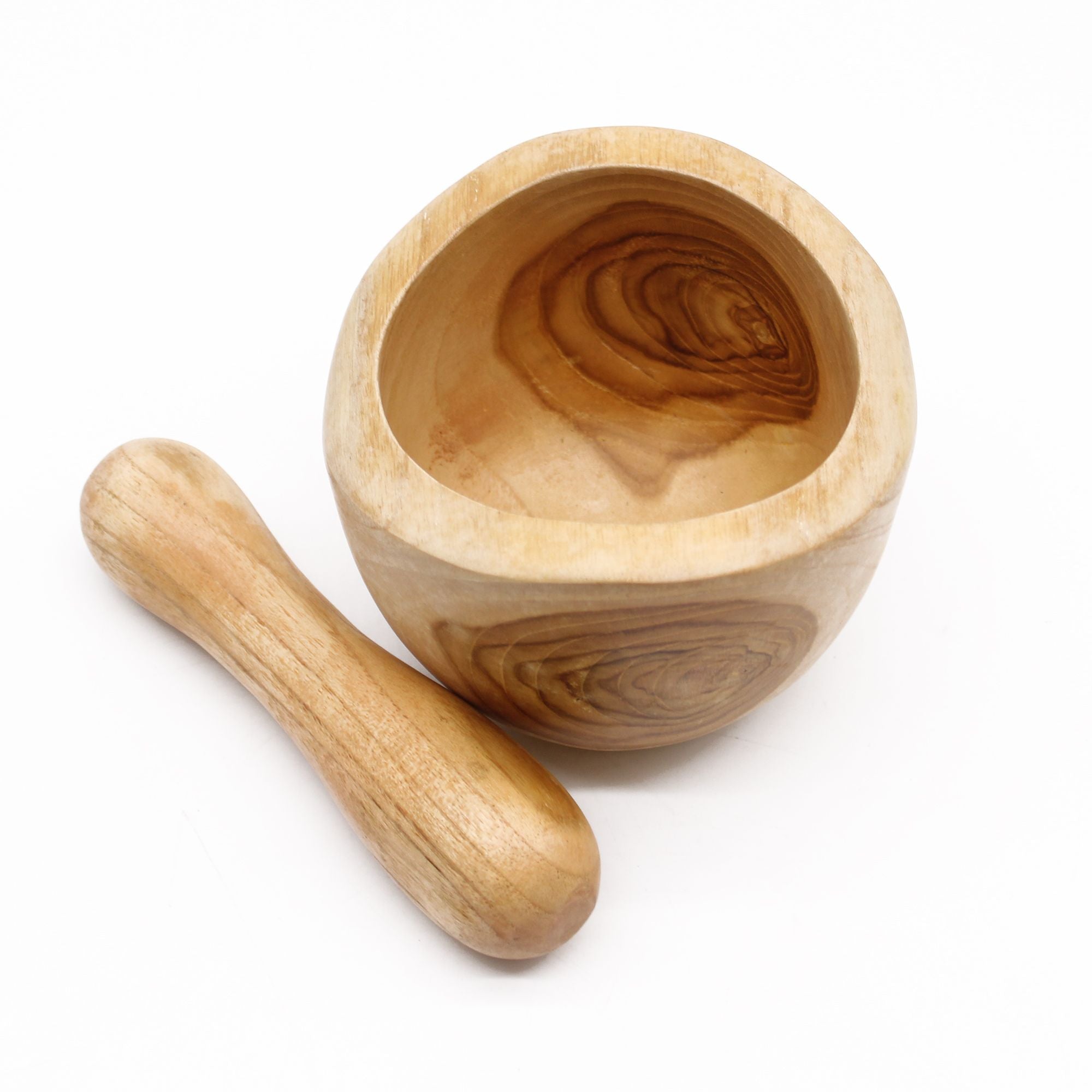 Ergo Teak Pestle and Mortar Medium for Everyday Culinary Use