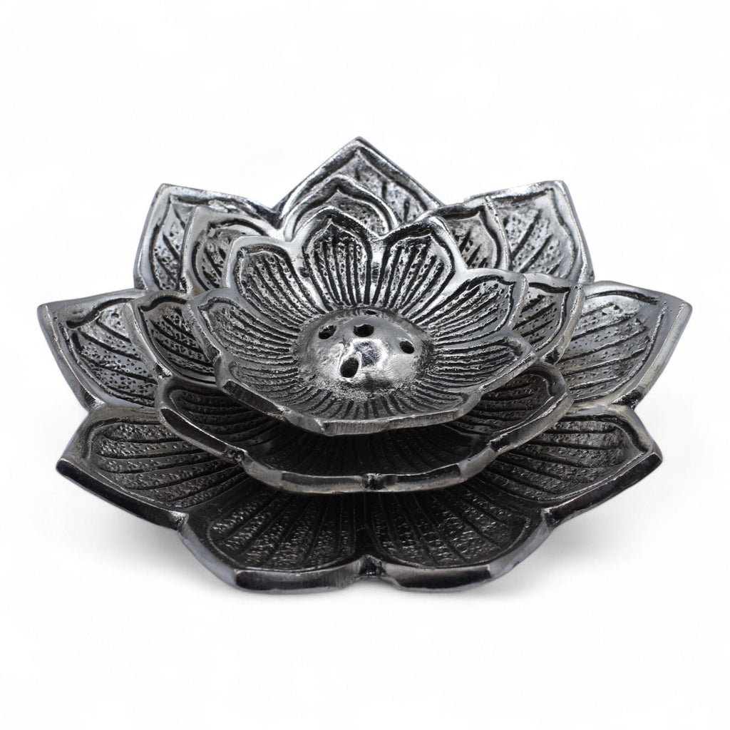 Tri Flower Lotus Flower Incense Holder with Elegant Design