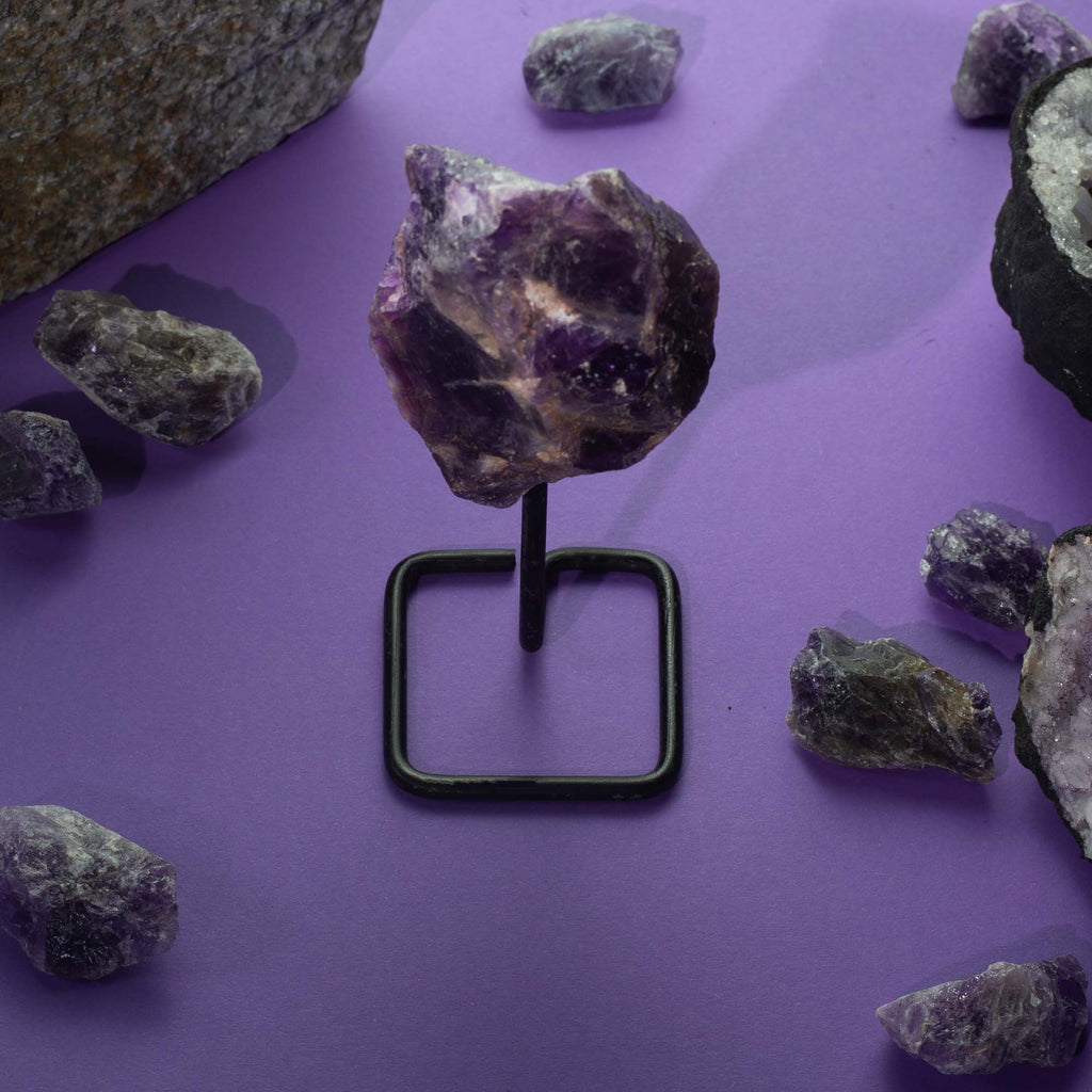 Epidote Mineral Specimen on Metal Stand for Unique Displays