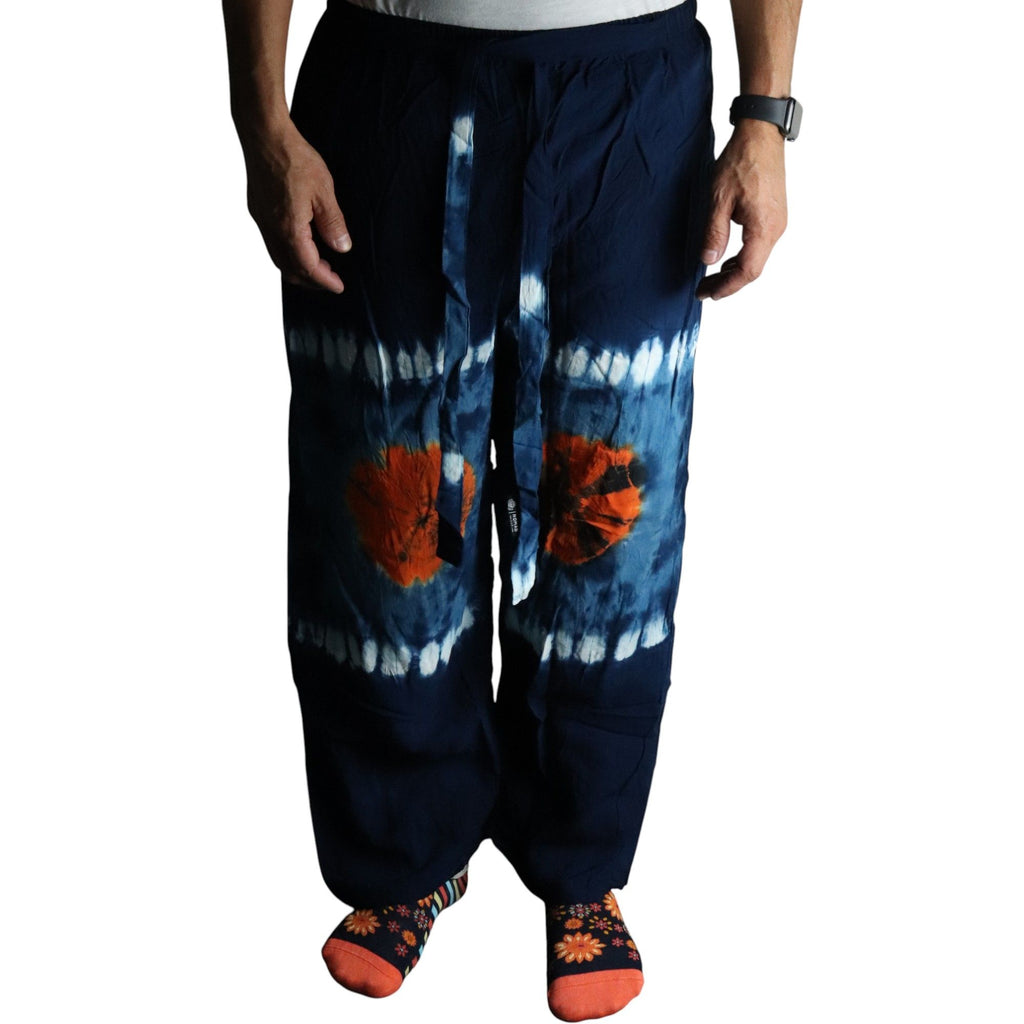 Japanese Style Lounge Pants in Teal and Orange for Comfort