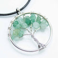 Tree of Life Pendant in Jade with Intricate Design and Gemstone