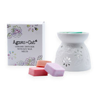 Agnes + Cat Wax Melter with Four Soy Wax Melts