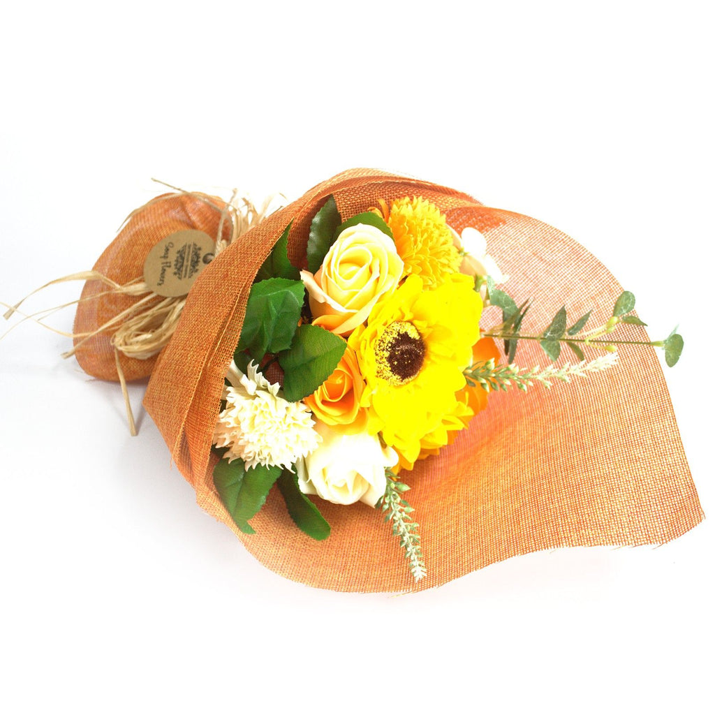Vibrant Standing Soap Flower Bouquet Orange for Unique Gifting