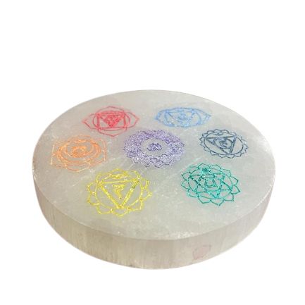 Small 8cm Charging Plate with Vibrant Chakra Design for Decor