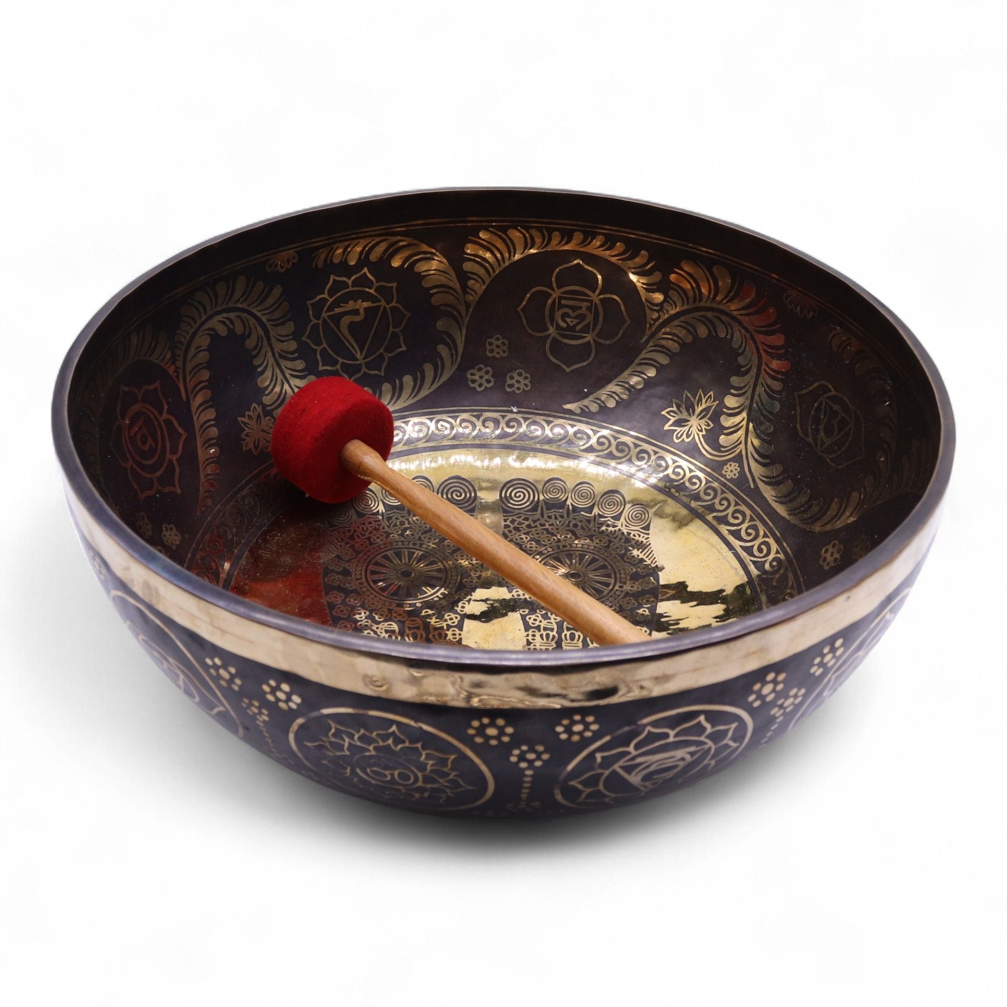 Engraved Huge Vibrational Feet Standing Bowl for Sound Therapy Use