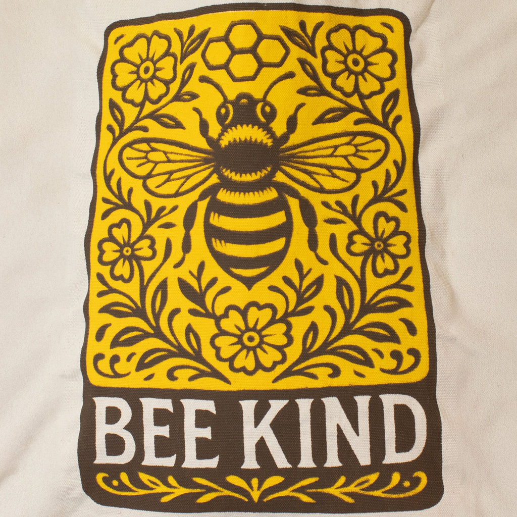 Nomad Sari Iconic Toni Tote Bag with Bee Kind Natural Design