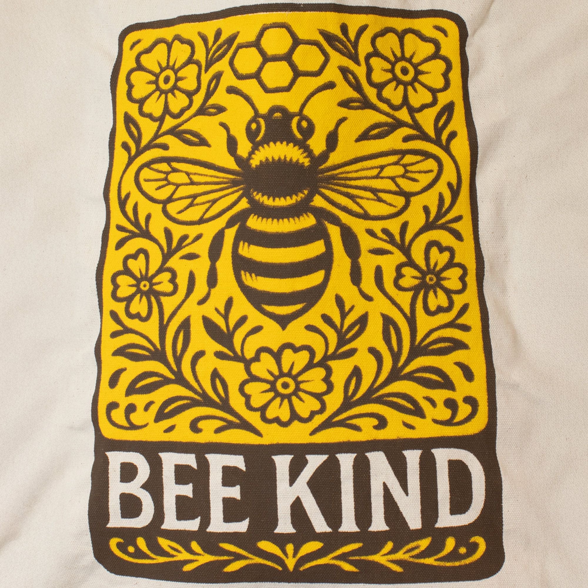 Nomad Sari Iconic Toni Tote Bag with Bee Kind Natural Design