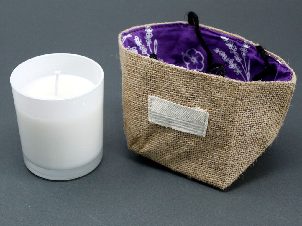 Natural Jute Cotton Gift Bag with Lavender Lining for Gifting