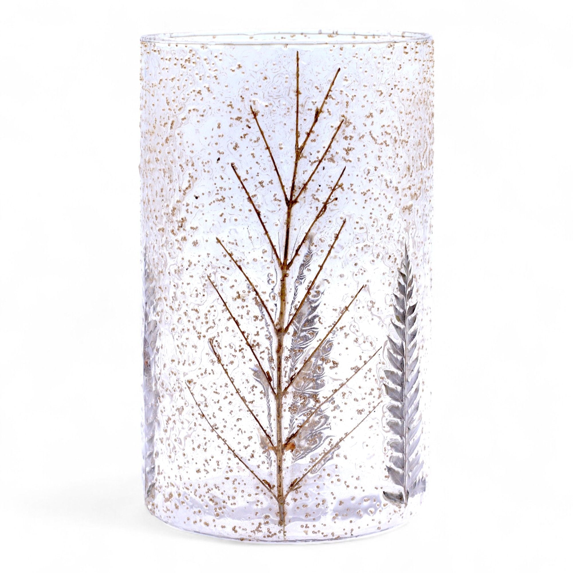 Natural Floral Glass Tall Vase Candle Holder Pino for Home Decor