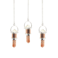 The Moon Chamber- Combo Piece Copper Pendulum -  Clear Quartz & Sunstone