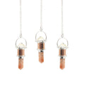 The Moon Chamber Copper Pendulum with Clear Quartz and Sunstone