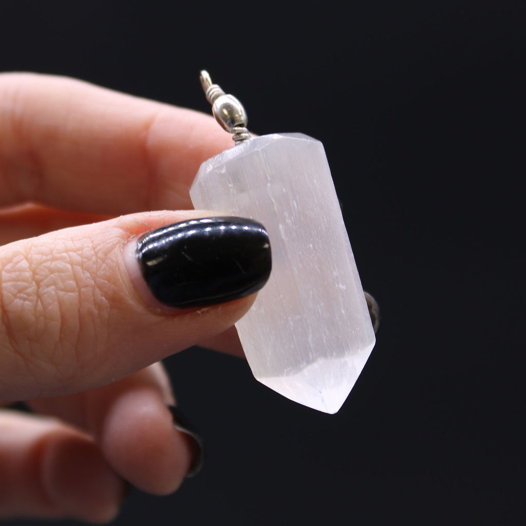 Selenite Obelisk Pendant for Stylish Everyday Fashion Accessory