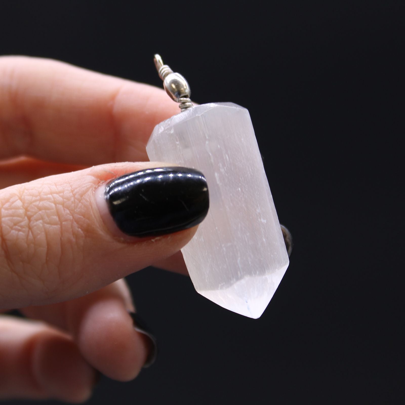 Selenite Obelisk Pendant for Stylish Everyday Fashion Accessory