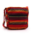 Lrg Nepal Sling Bag in Sunset Reds with Adjustable Strap Design