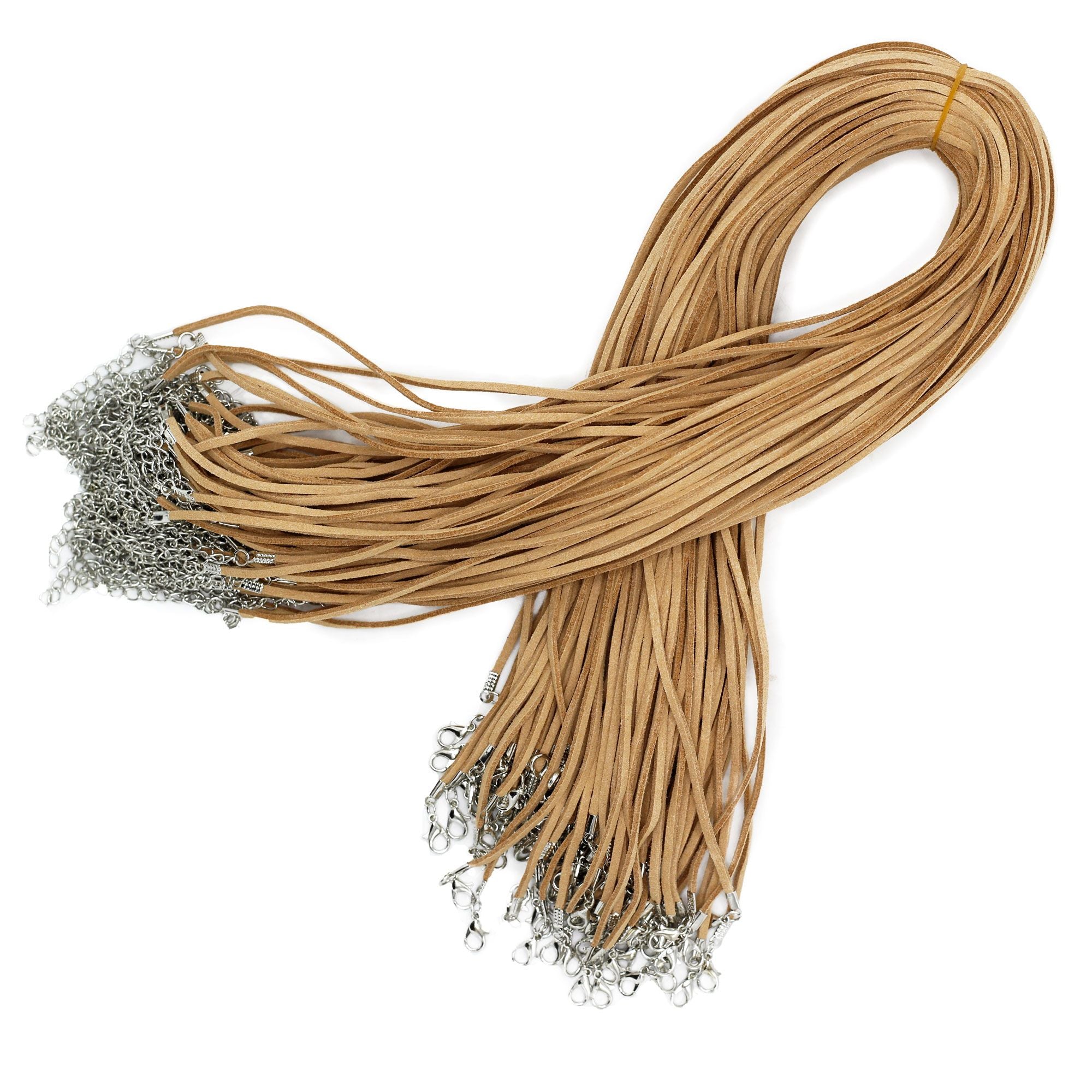 Faux Leather Pendant Cord 2.5mm x 55cm in Tan for Jewellery Making