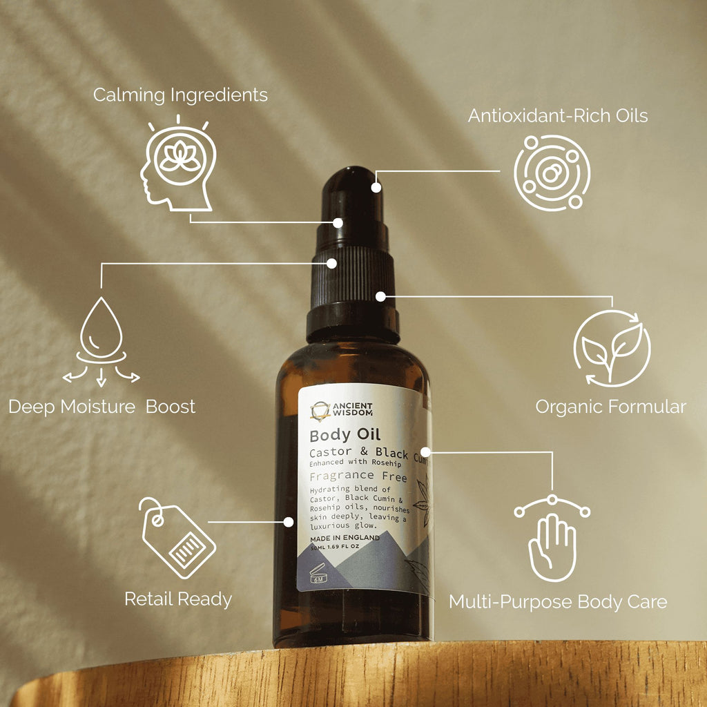 Organic Body Oil 50ml Rosehip Unfragranced for Sensitive Skin