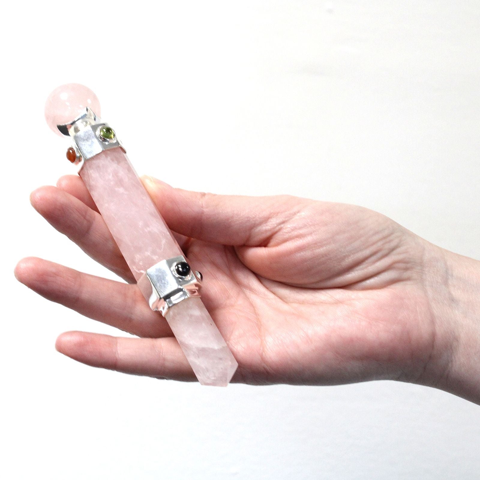 Hexagonal Crystal Healing Wand 12cm Rose Quartz for Home Decor