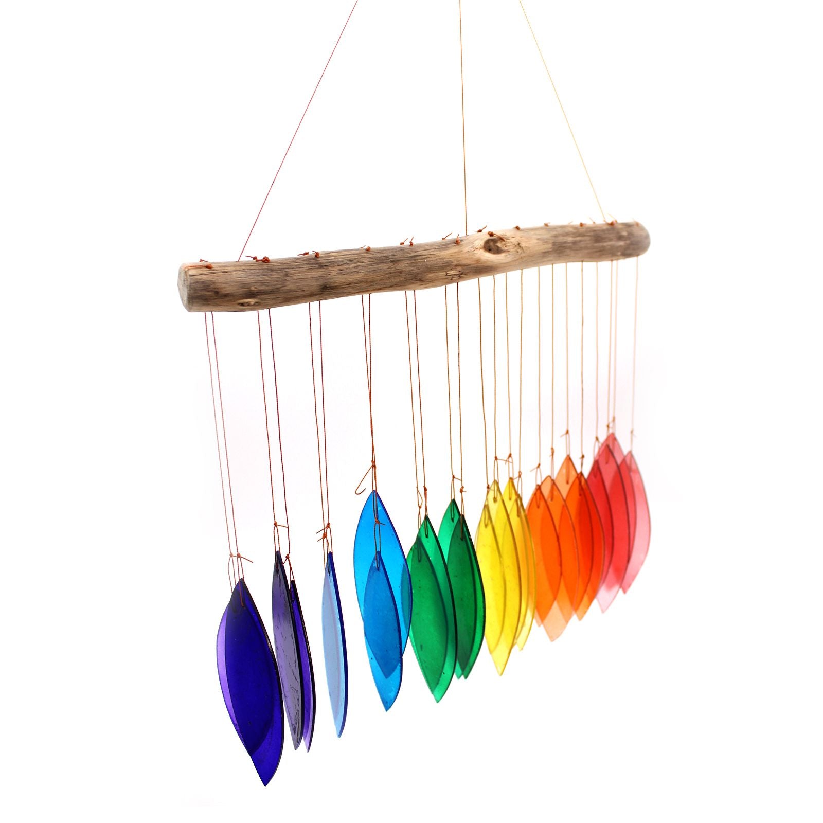 Rainbow Glass Chime Assorted Recycled Glass Wind Chimes