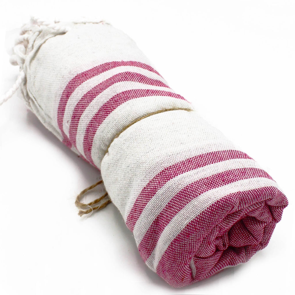 Hamman Spa Towel in Sunset Pink for Elegant Bathroom Decor