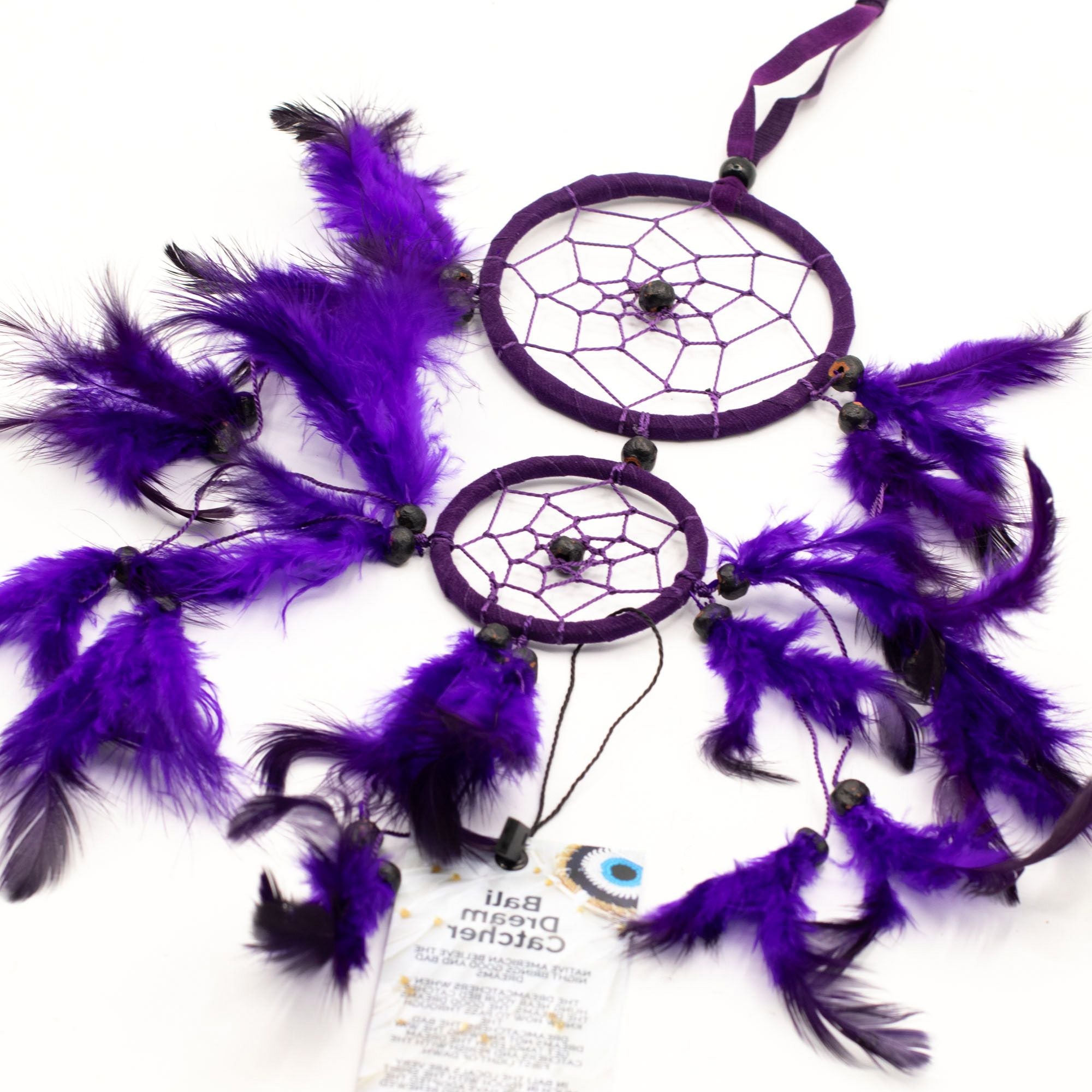 Bali Dreamcatchers Medium Round Turquoise Pink Purple Design