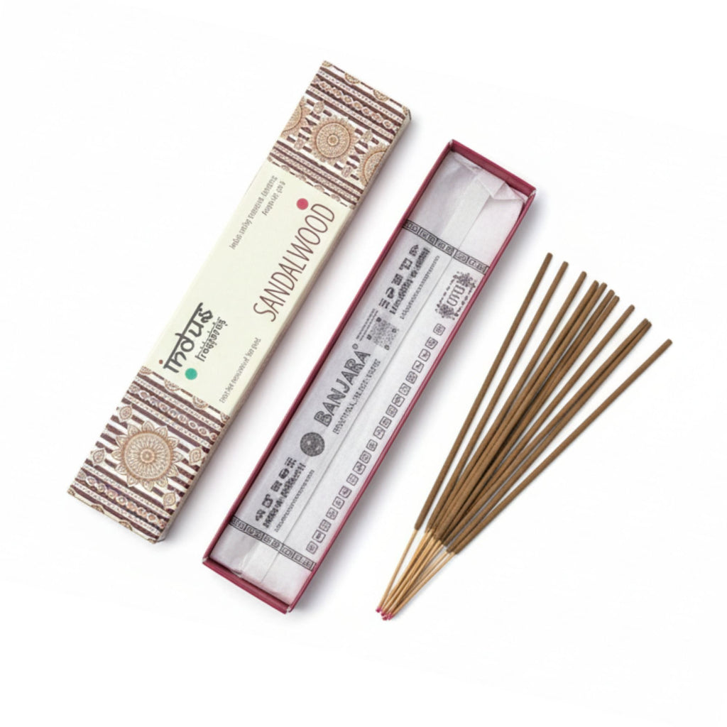 Indus Treasures Sandalwood Incense Sticks 15g Pack of 12