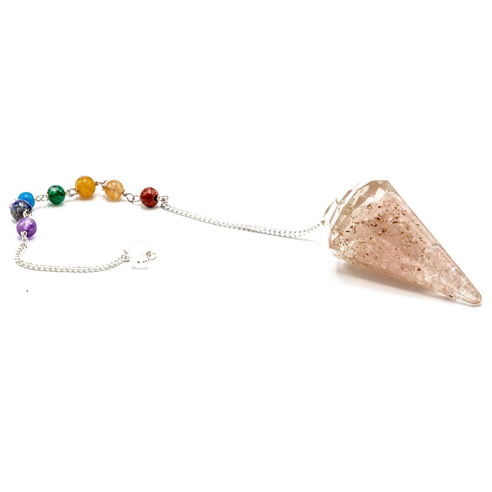 Orgonite Power Chakra Pendulum with Rose Quartz for Energy Balance