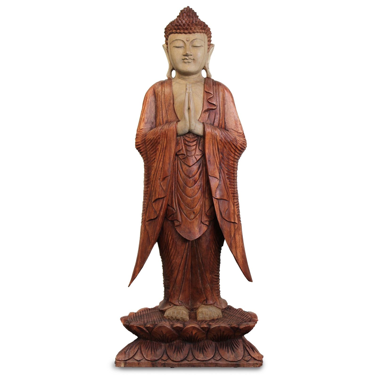 Standing Buddha Statue 1m Welcome for Home Decoration