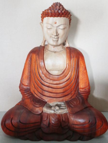 Hand Carved Buddha Statue 40cm with Hand Down Design