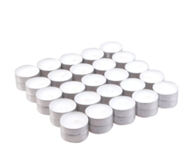 50 Unscented Tealights for Home Decor and Event Lighting Use